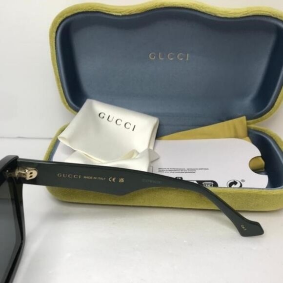 BRAND NEW GUCCI GG0962S 009 Black/Green/Grey Unisex Sunglasses - Picture 9 of 10